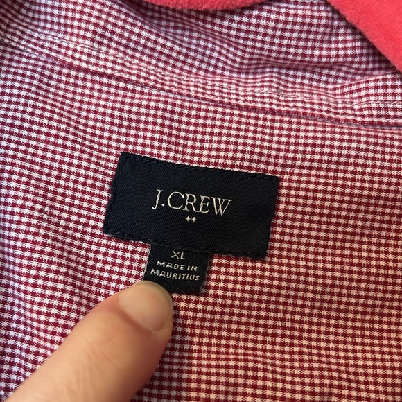 J Crew Button Down, Red Gingham, XL - Picture 2 of 5